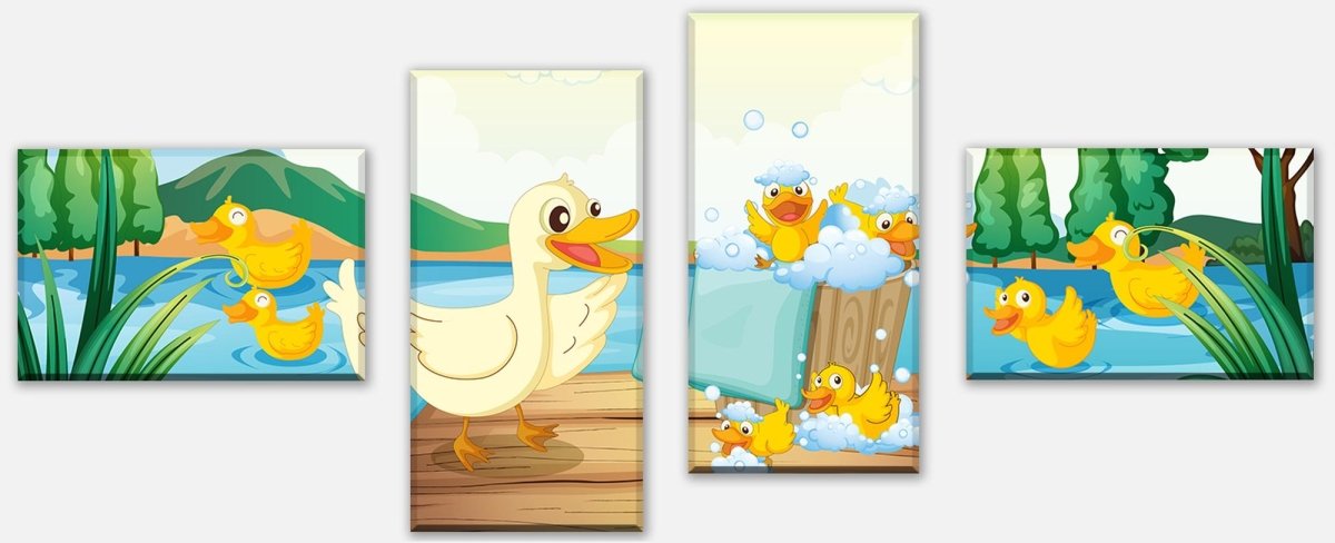 Leinwandbild Mehrteiler Waschtag Kinder M0304 Leinwandbild Mehrteiler Waschtag Kinder M0304