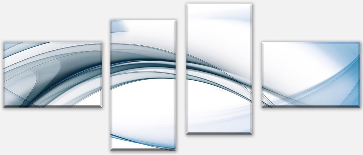 Leinwandbild Mehrteiler Blaue Glaswelle M0307 Leinwandbild Mehrteiler Blaue Glaswelle M0307