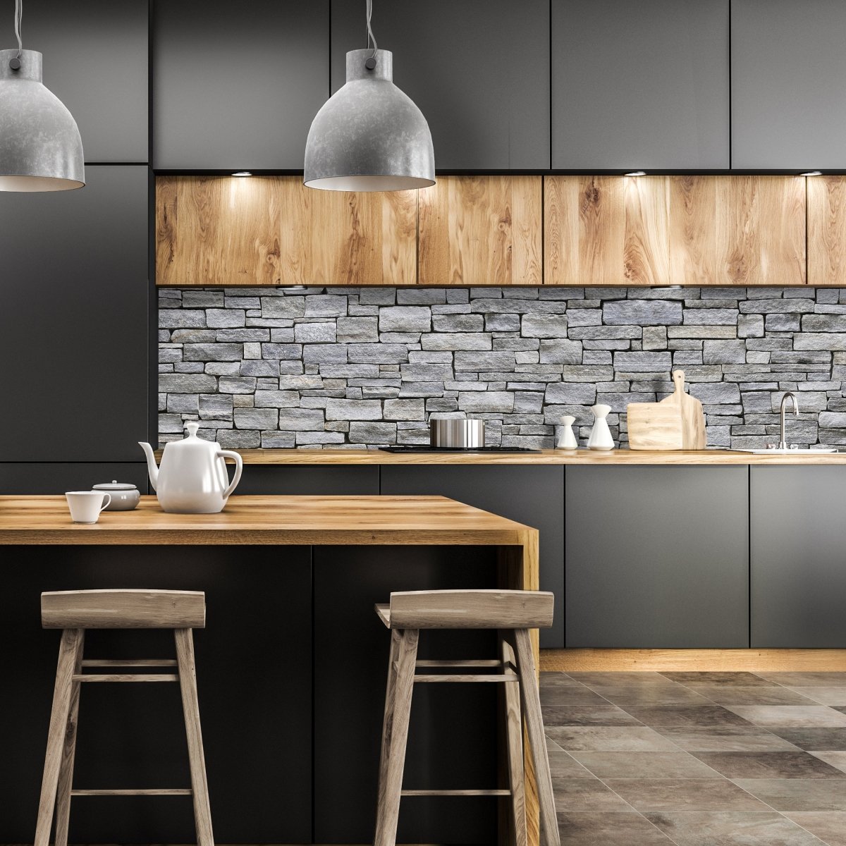 Küchenrückwand Grober Stein Grau M0311 entdecken - Bild 1 Küchenrückwand Grober Stein Grau M0311 entdecken - Bild 1