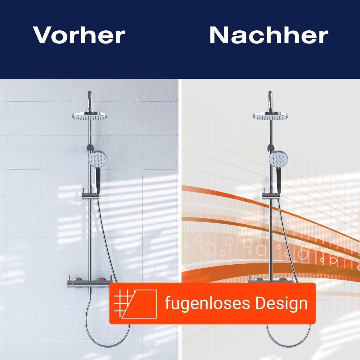 Duschwand Orangene Welle M0315 entdecken - Bild 9