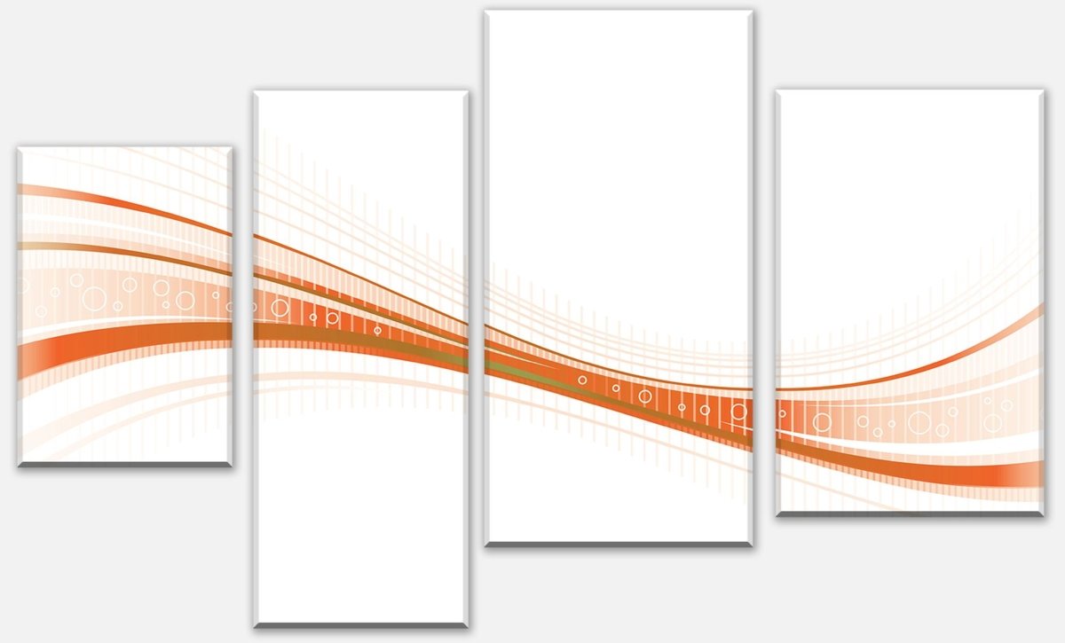 Leinwandbild Mehrteiler Orangene Welle M0315 Leinwandbild Mehrteiler Orangene Welle M0315