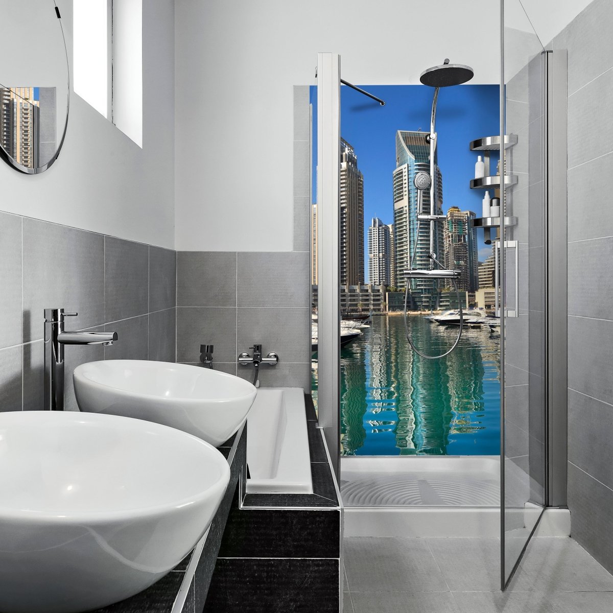 Duschwand Dubai Skyline M0342 entdecken - Bild 1 Duschwand Dubai Skyline M0342 entdecken - Bild 1
