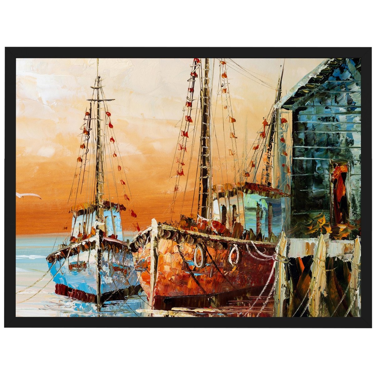 wandmotiv24 Poster, Poster - Fischerboote, Hafen, Kunst - M0342 - Bild 1