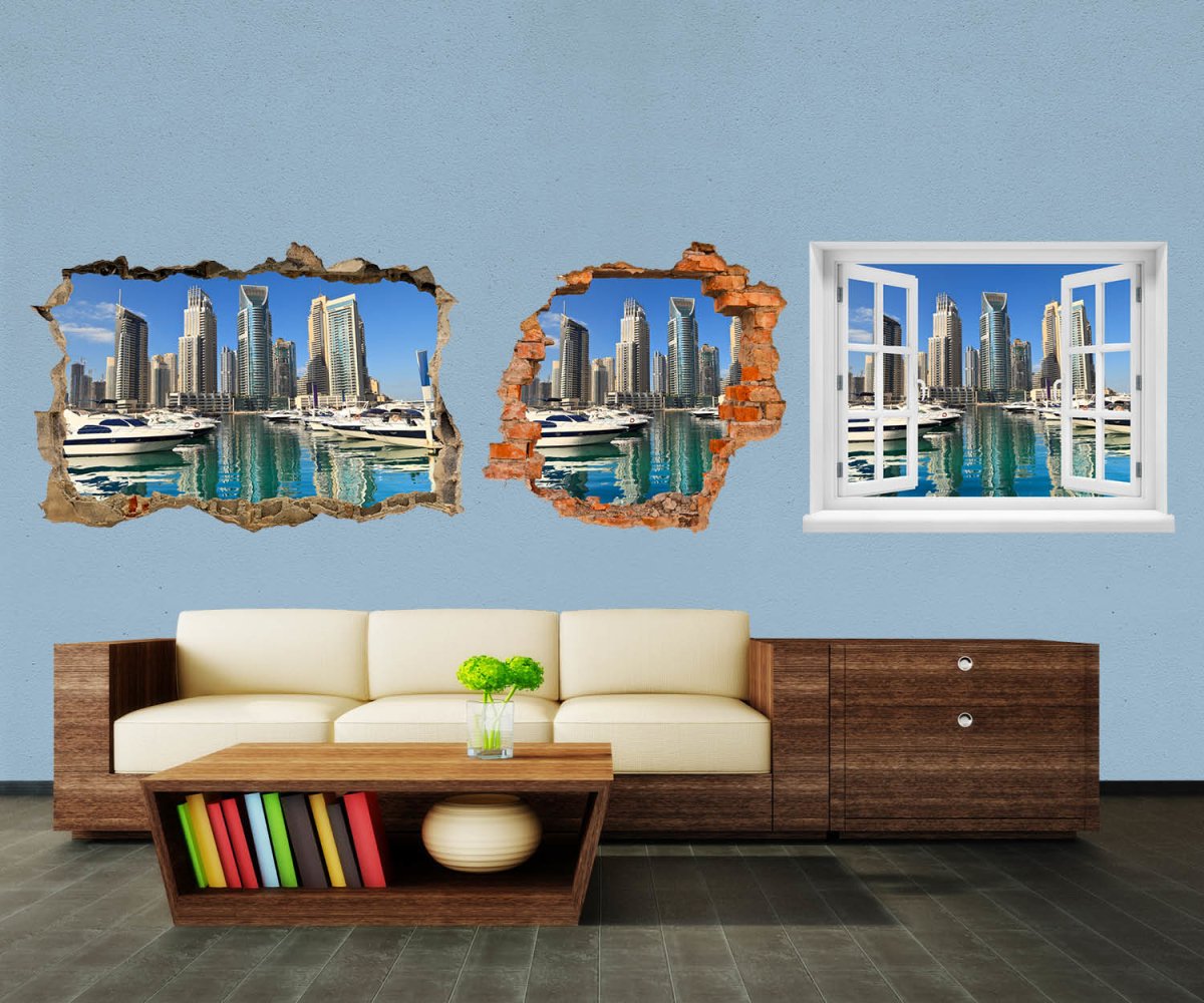 3D-Wandtattoo Dubai Skyline entdecken - Wandsticker M0342 - Bild 1