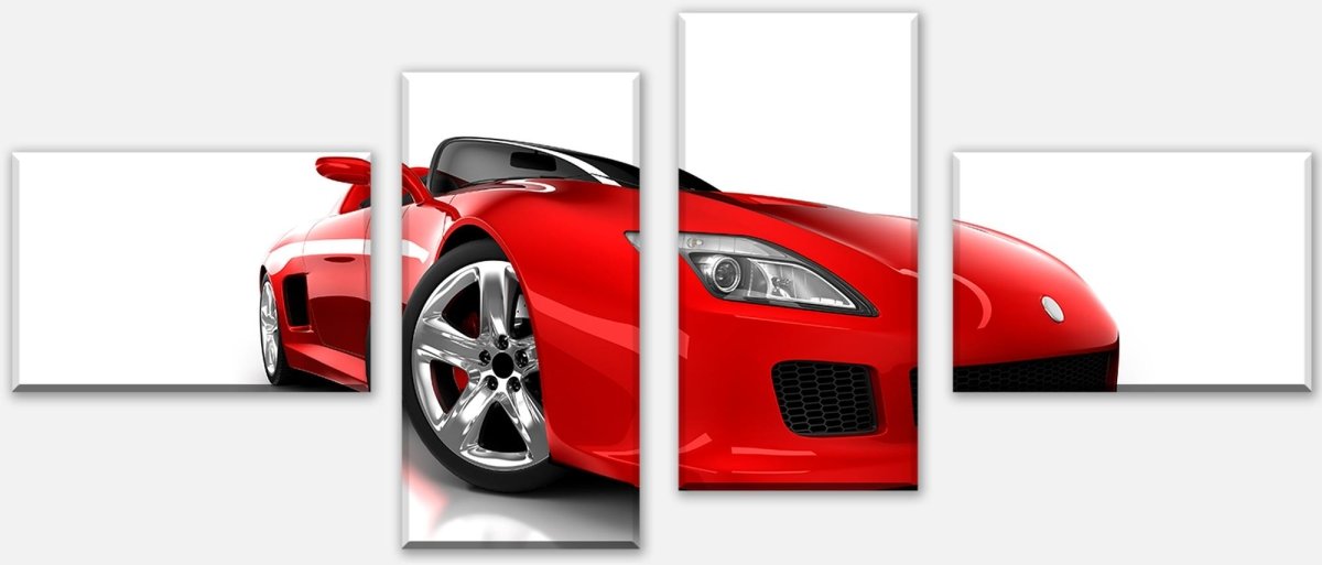Leinwandbild Mehrteiler Roter Sportwagen M0371 Leinwandbild Mehrteiler Roter Sportwagen M0371