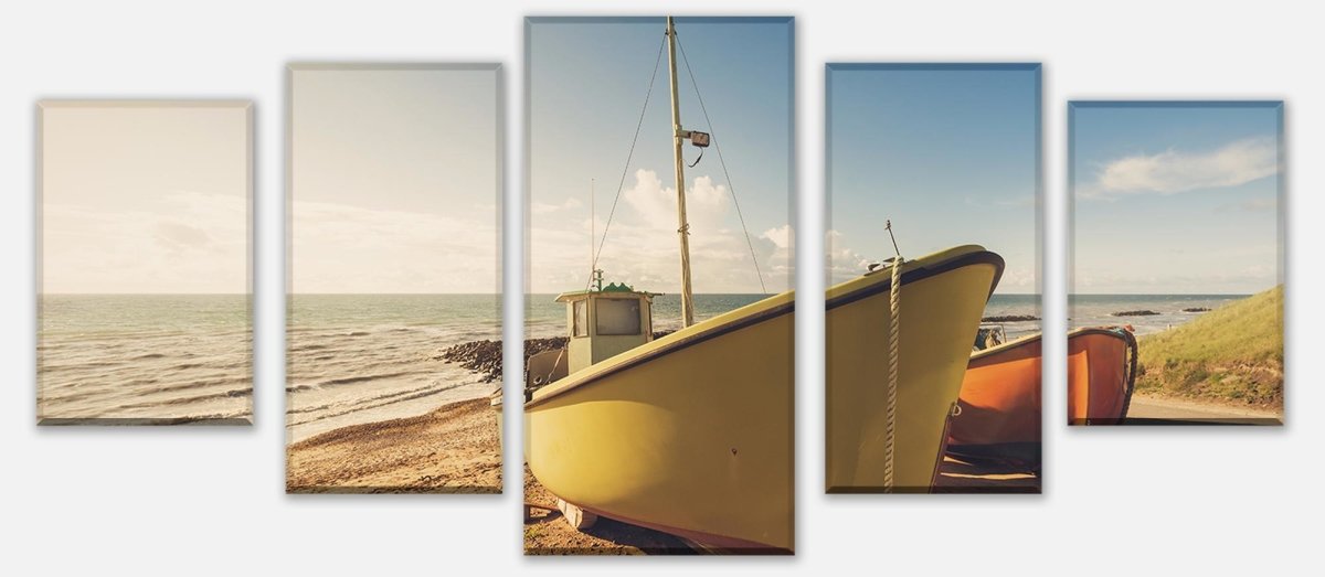 Leinwandbild Mehrteiler Boote Am Strand M0388 entdecken - Bild 1 Leinwandbild Mehrteiler Boote Am Strand M0388 entdecken - Bild 1