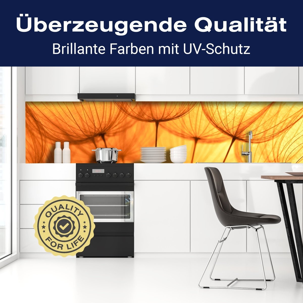 Küchenrückwand Pusteblume Orange M0390 entdecken - Bild 2 Küchenrückwand Pusteblume Orange M0390 entdecken - Bild 2