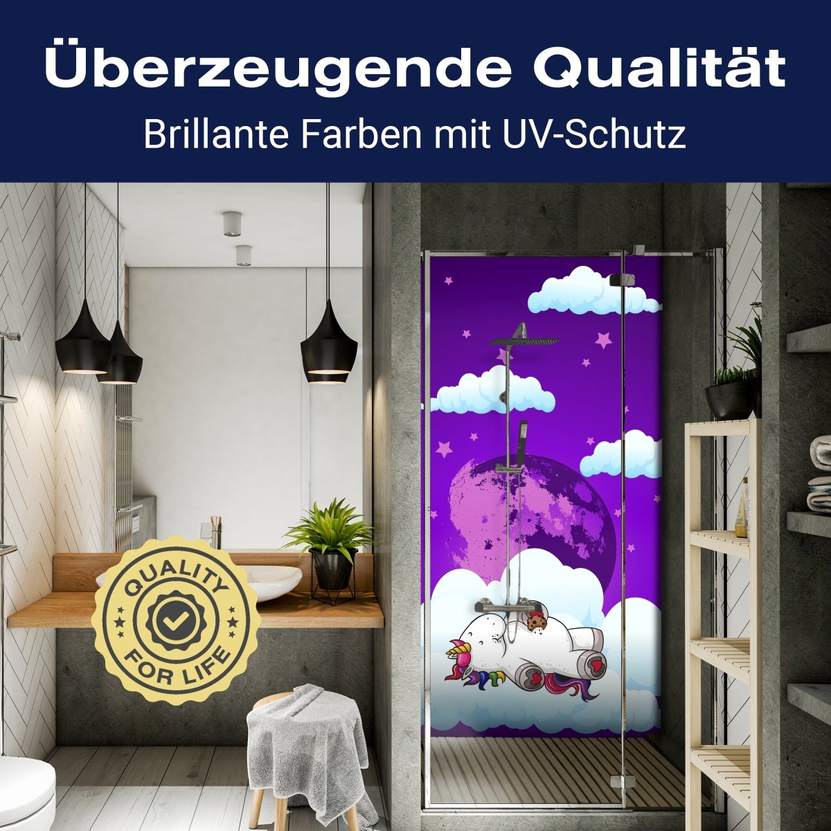 Duschwand Einhorn Traum M0393 entdecken - Bild 2 Duschwand Einhorn Traum M0393 entdecken - Bild 2