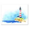 Leinwandbild Maritim, Querformat, Leuchtturm, Haus, Aquarell Gemälde M0397