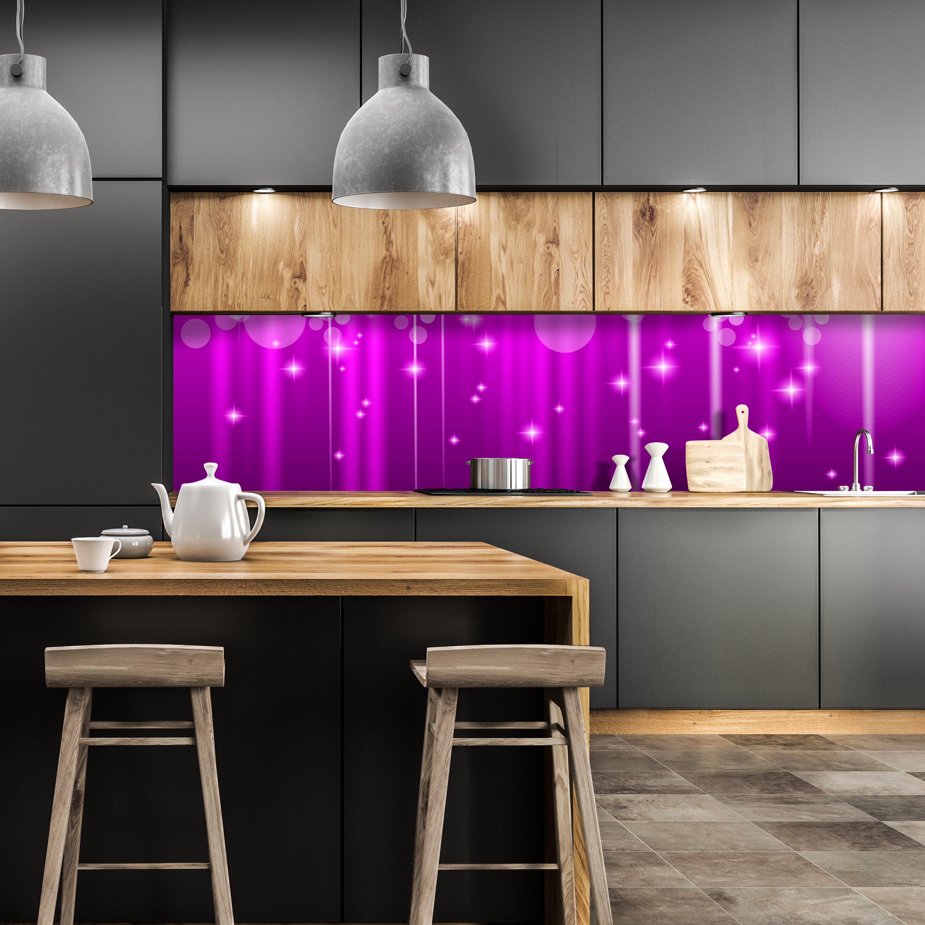 Küchenrückwand Pinker Lichterregen M0424 entdecken - Bild 1