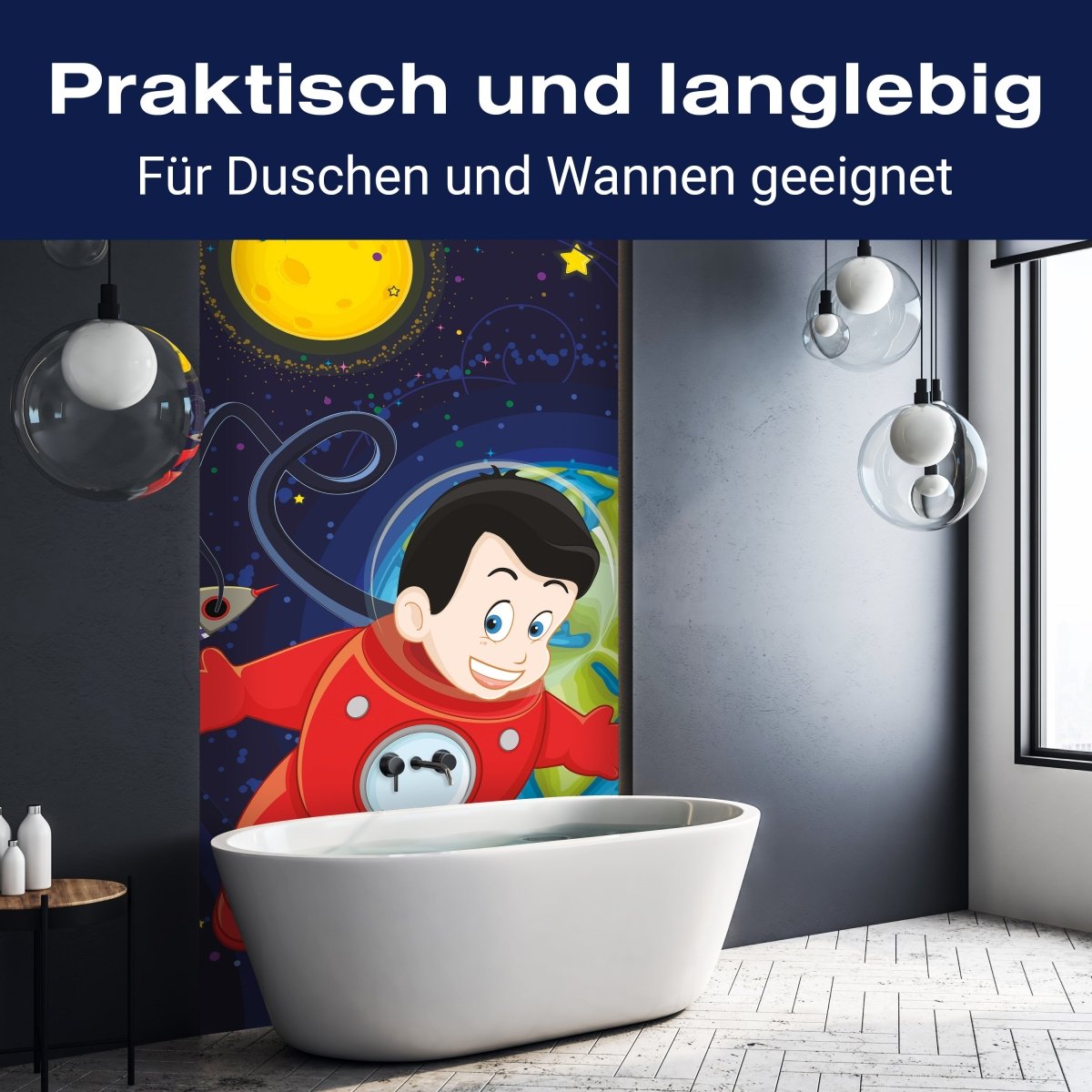 Duschwand Junge im Weltall M0430 entdecken - Bild 3 Duschwand Junge im Weltall M0430 entdecken - Bild 3
