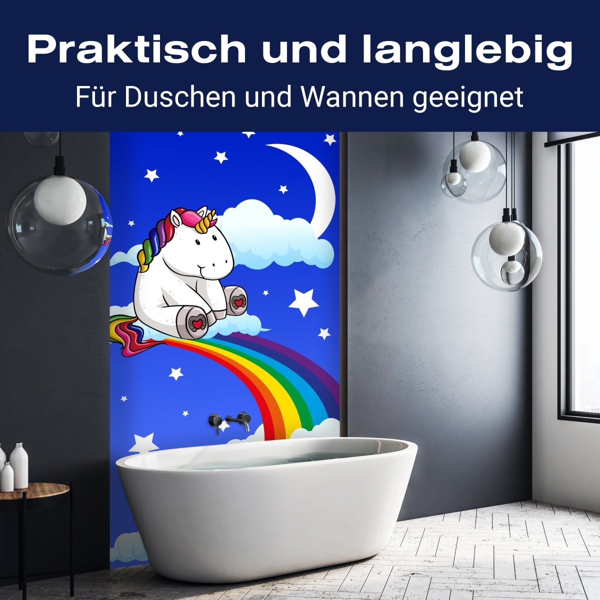 Duschwand Regenbogen-Einhorn M0434 entdecken - Bild 3 Duschwand Regenbogen-Einhorn M0434 entdecken - Bild 3