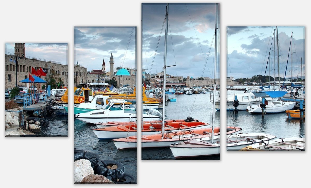 Leinwandbild Mehrteiler Israelischer Hafen M0445 Leinwandbild Mehrteiler Israelischer Hafen M0445
