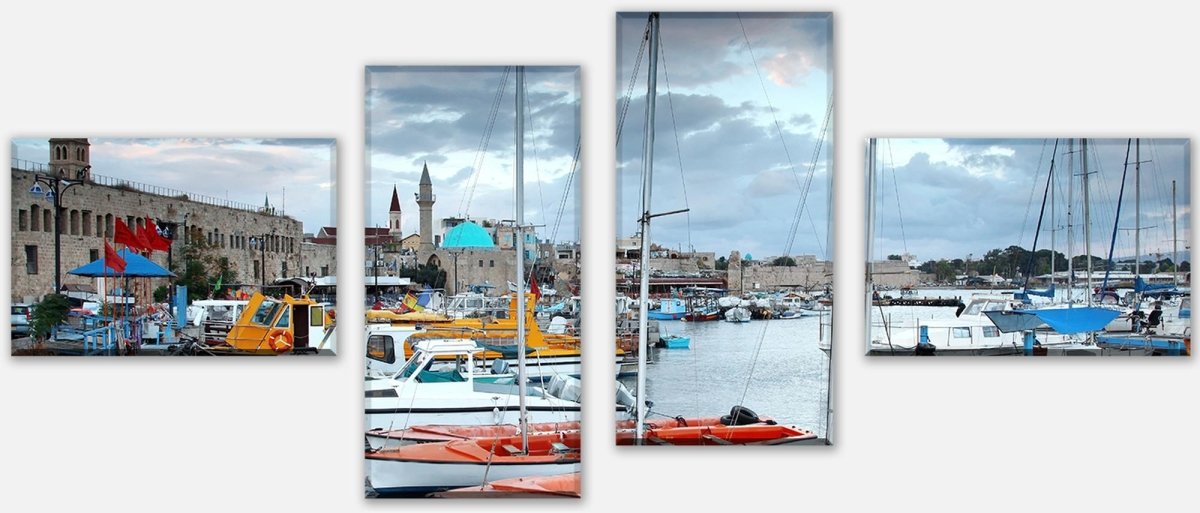 Leinwandbild Mehrteiler Israelischer Hafen M0445 Leinwandbild Mehrteiler Israelischer Hafen M0445