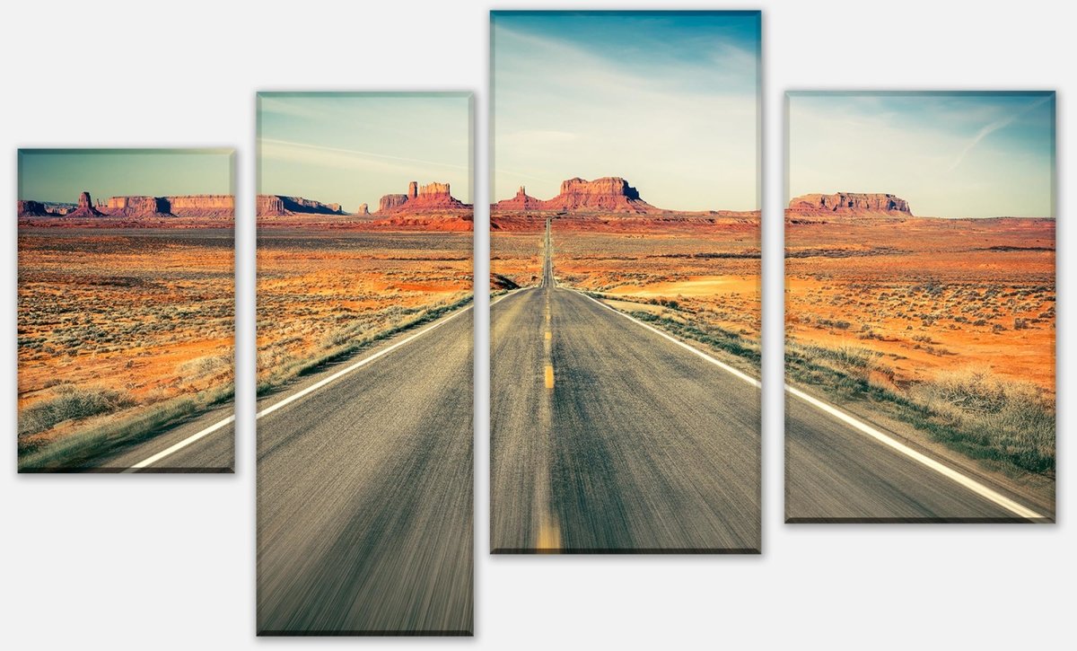 Leinwandbild Mehrteiler Highway Monument Valley M0457 Leinwandbild Mehrteiler Highway Monument Valley M0457