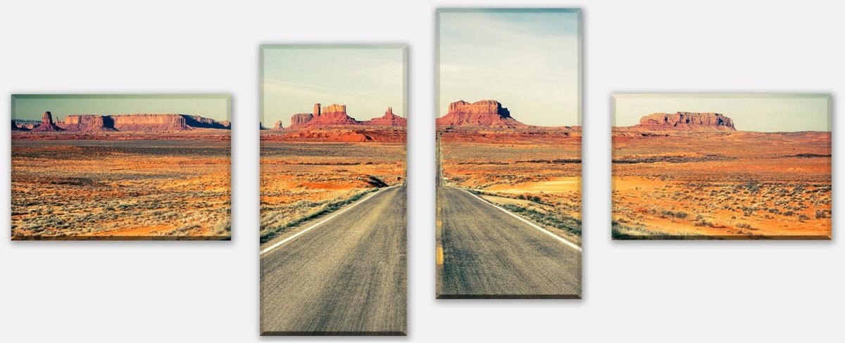 Leinwandbild Mehrteiler Highway Monument Valley M0457 Leinwandbild Mehrteiler Highway Monument Valley M0457