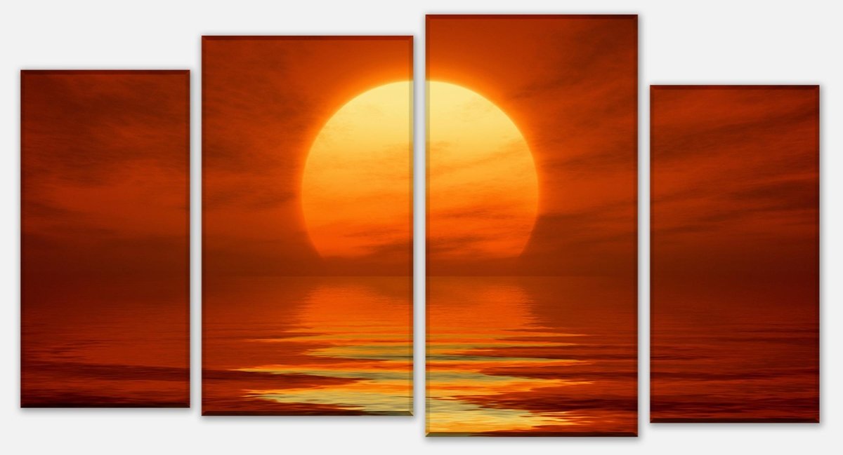 Leinwandbild Mehrteiler Roter Sonnenuntergang M0459 Leinwandbild Mehrteiler Roter Sonnenuntergang M0459