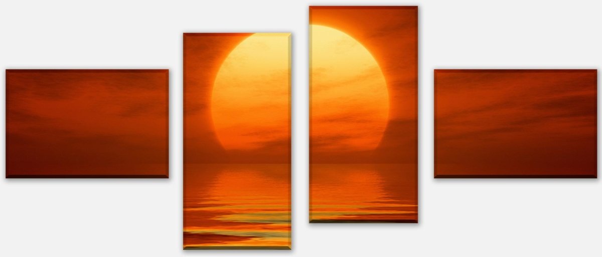 Leinwandbild Mehrteiler Roter Sonnenuntergang M0459 Leinwandbild Mehrteiler Roter Sonnenuntergang M0459