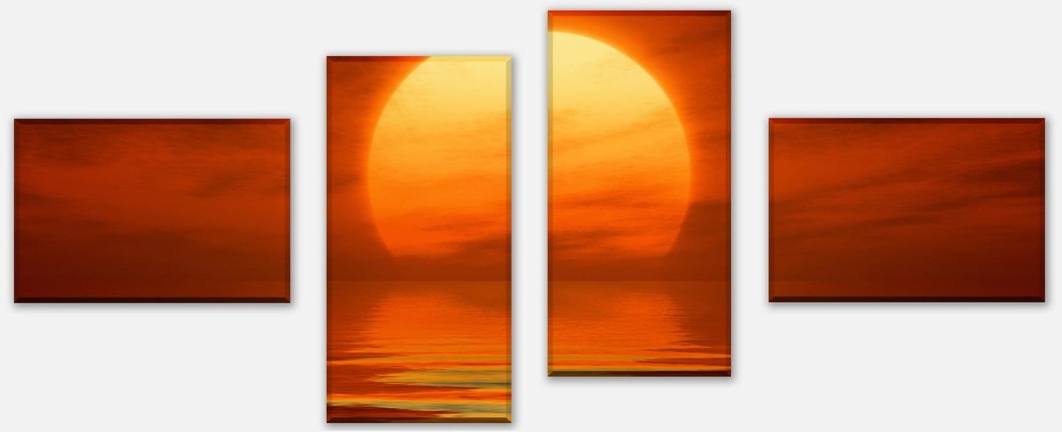 Leinwandbild Mehrteiler Roter Sonnenuntergang M0459 Leinwandbild Mehrteiler Roter Sonnenuntergang M0459