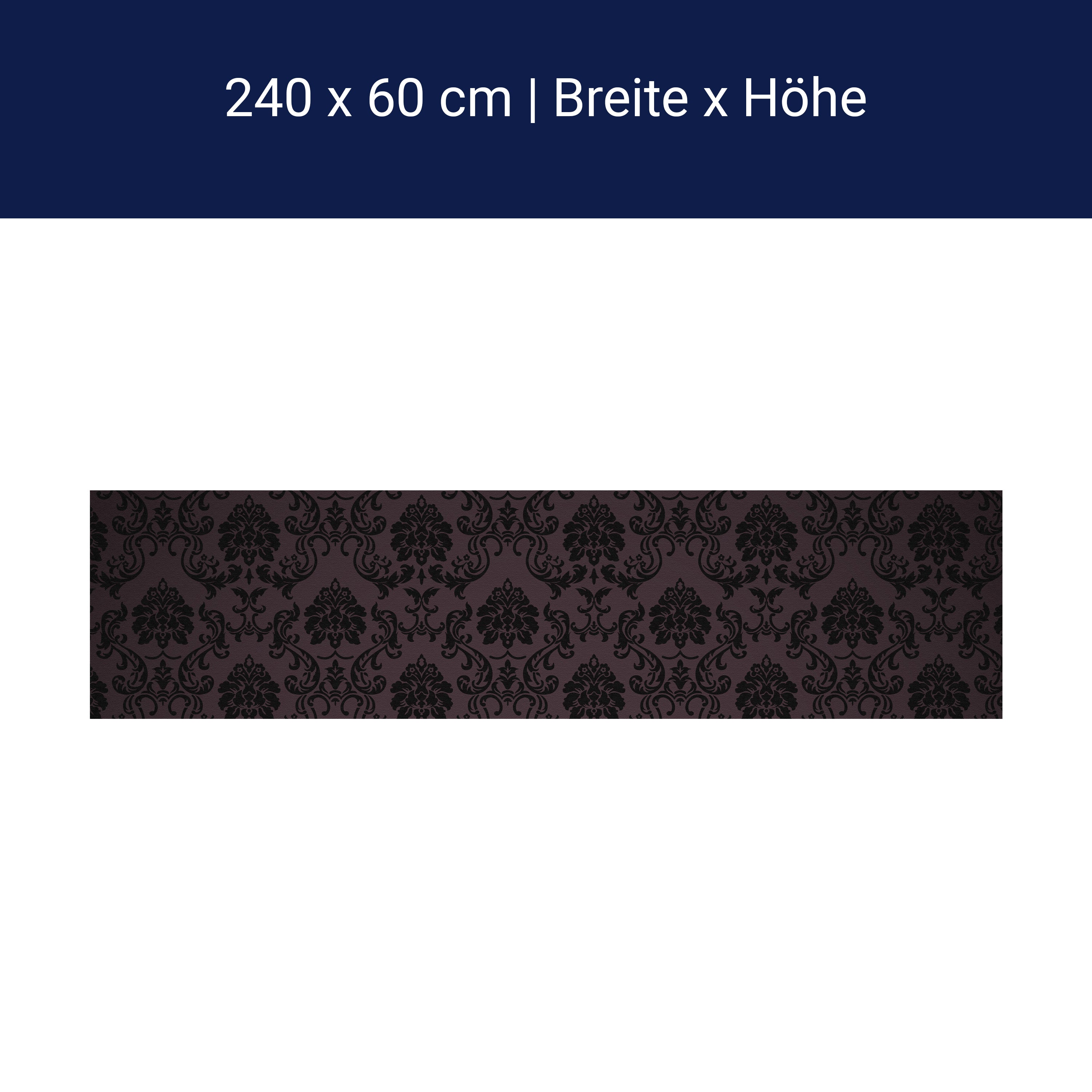 Küchenrückwand Barockmuster Schwarz M0464 Küchenrückwand Barockmuster Schwarz M0464