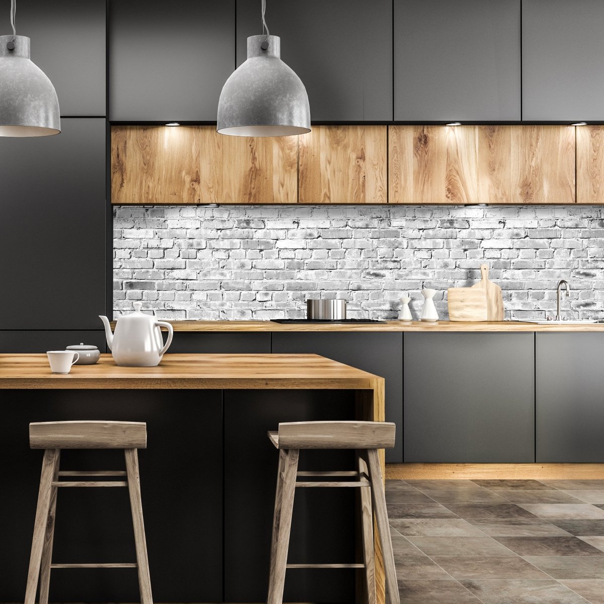 Küchenrückwand Klinkersteine Grau M0471 entdecken - Bild 1