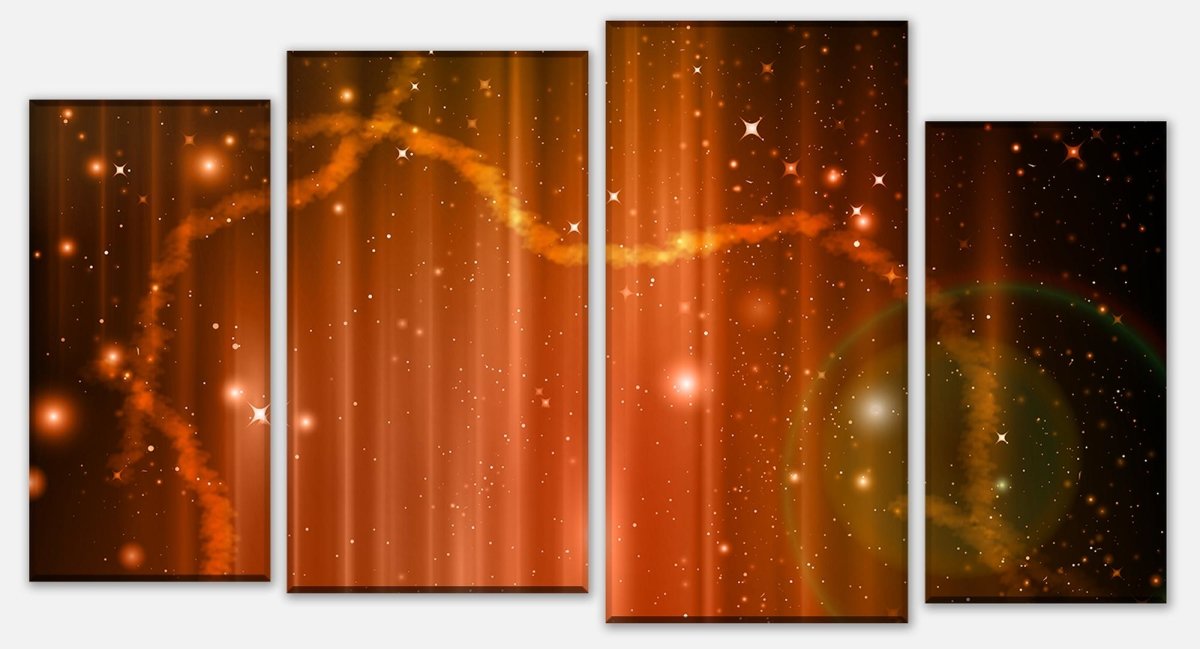 Leinwandbild Mehrteiler Orangener Nebel M0477 Leinwandbild Mehrteiler Orangener Nebel M0477