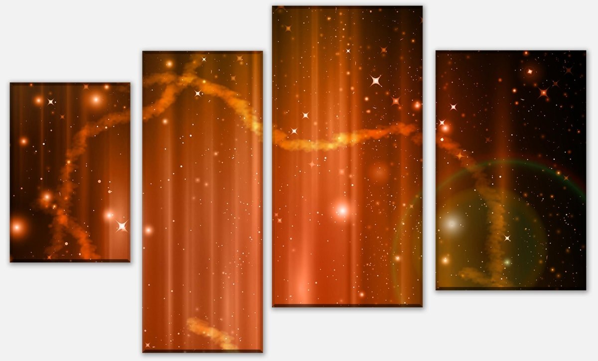 Leinwandbild Mehrteiler Orangener Nebel M0477