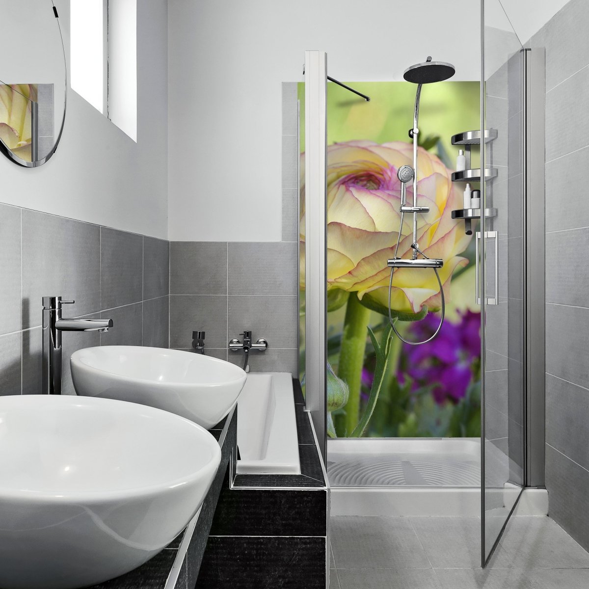 Duschwand Ranunkel M0492 entdecken - Bild 1 Duschwand Ranunkel M0492 entdecken - Bild 1