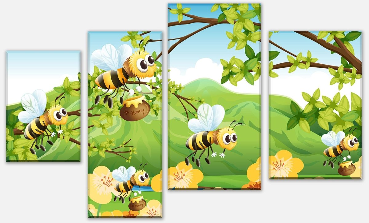 Leinwandbild Mehrteiler Honigbienen M0497 Leinwandbild Mehrteiler Honigbienen M0497