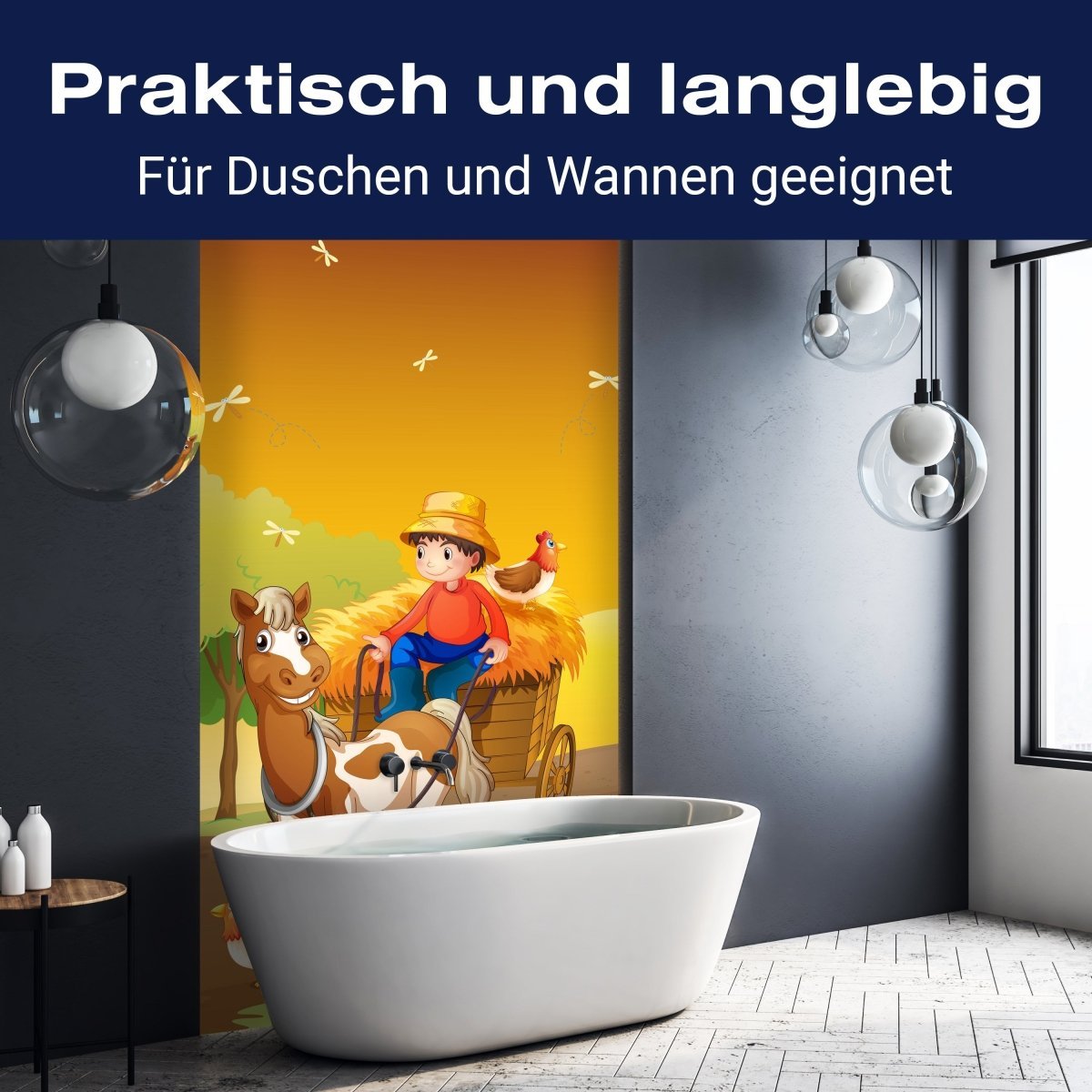 Duschwand Farmer mit Pferdekutsche M0499 entdecken - Bild 3 Duschwand Farmer mit Pferdekutsche M0499 entdecken - Bild 3