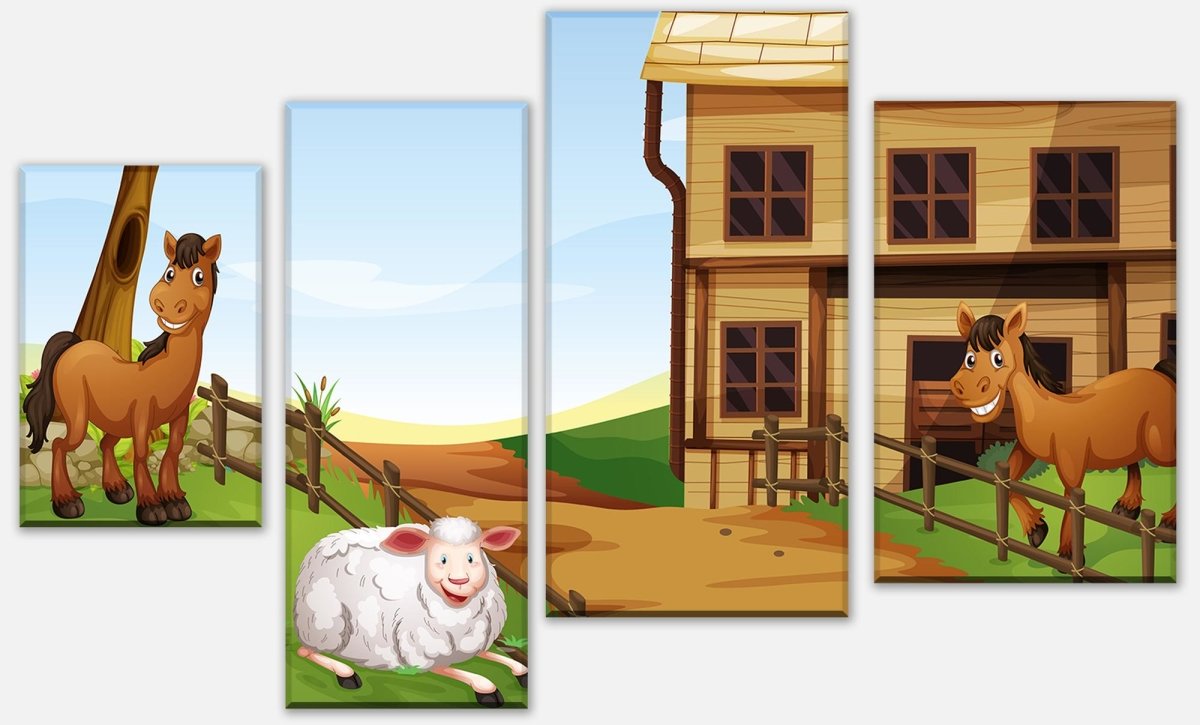 Leinwandbild Mehrteiler Pferdefarm M0501 Leinwandbild Mehrteiler Pferdefarm M0501
