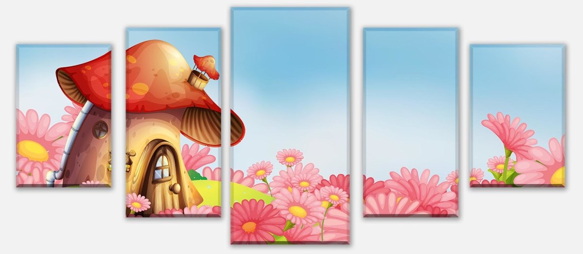 Leinwandbild Mehrteiler Pilz auf der Blumenwiese M0502 entdecken - Bild 1 Leinwandbild Mehrteiler Pilz auf der Blumenwiese M0502 entdecken - Bild 1