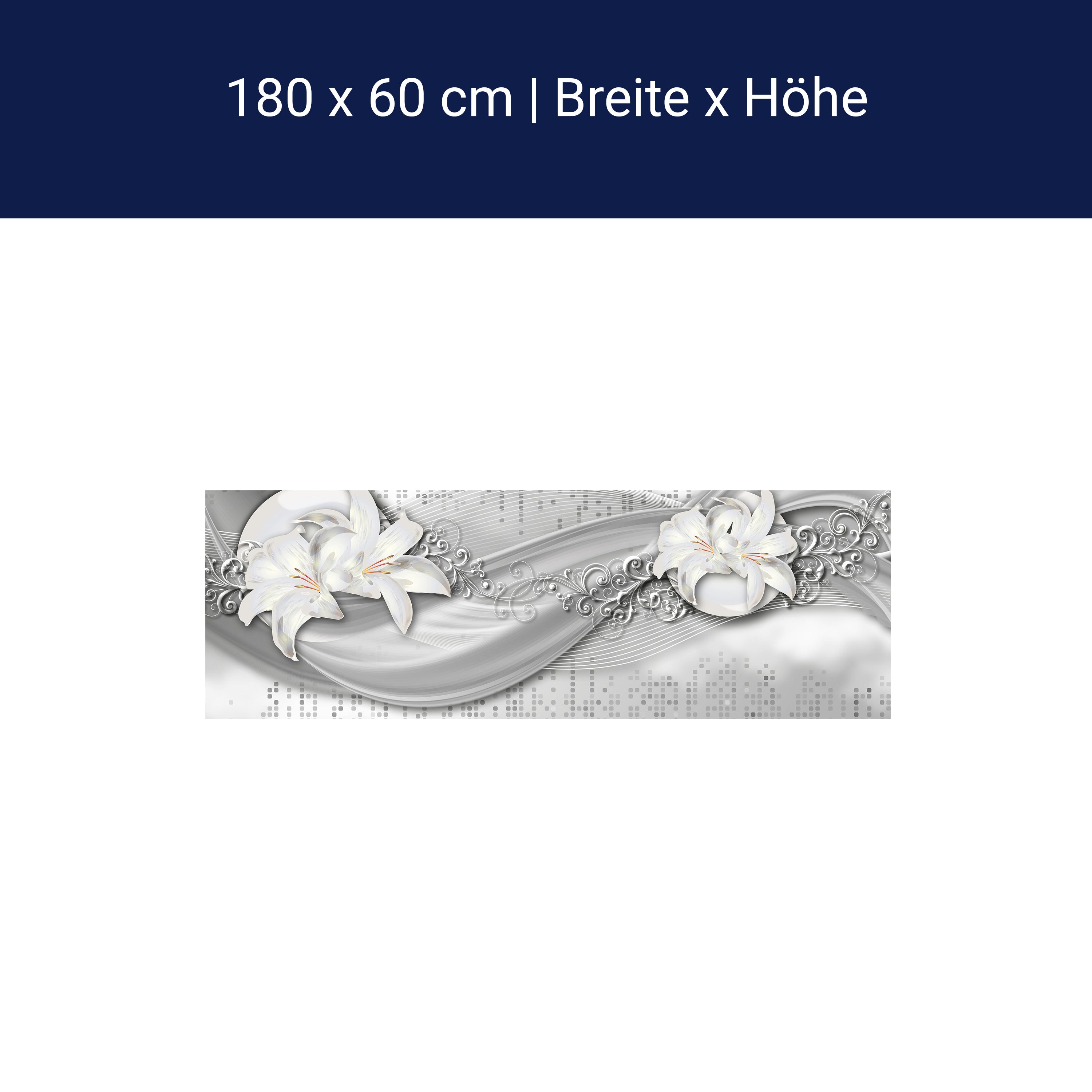 Küchenrückwand abstrakte Lilien grau silber M0524 Küchenrückwand abstrakte Lilien grau silber M0524