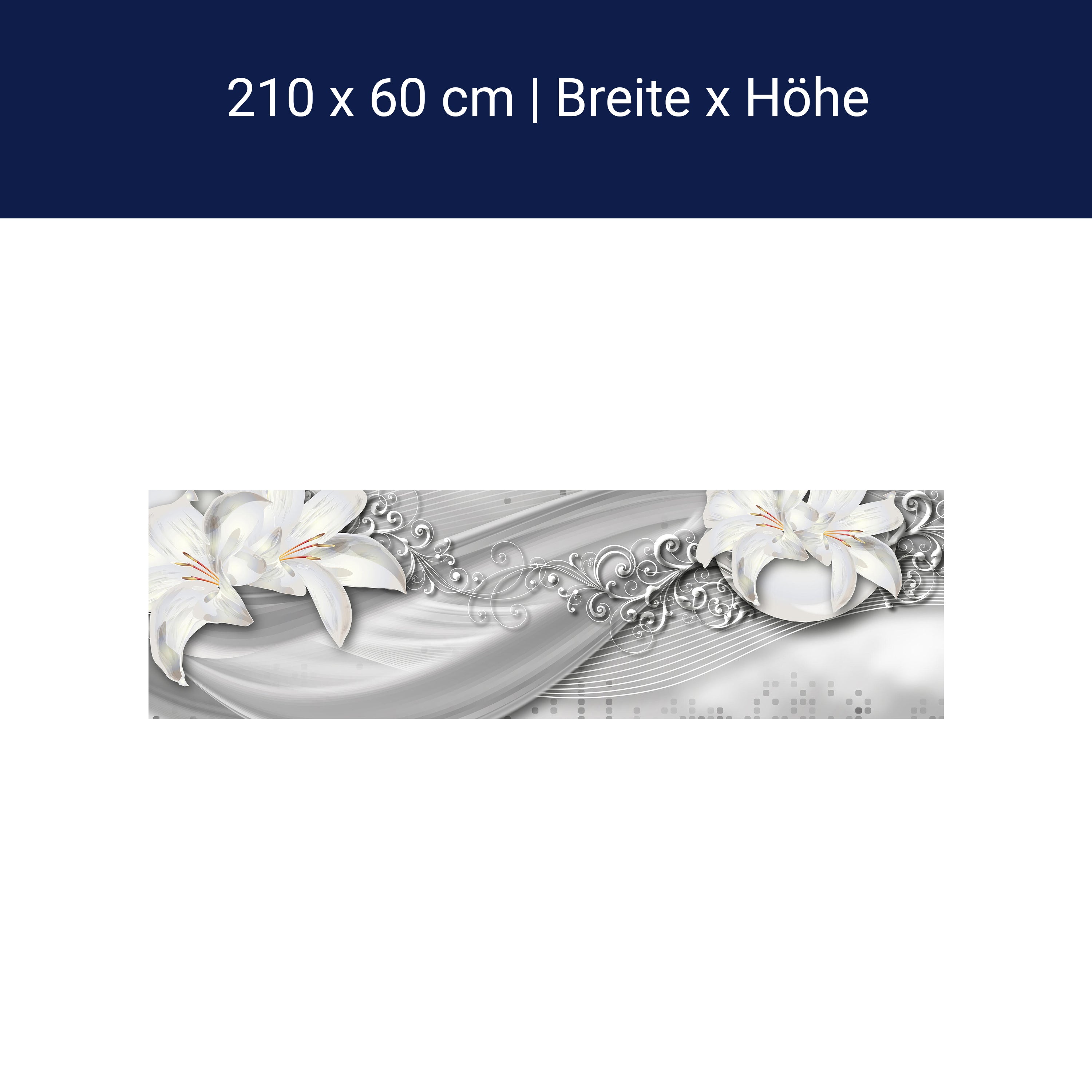 Küchenrückwand abstrakte Lilien grau silber M0524 Küchenrückwand abstrakte Lilien grau silber M0524