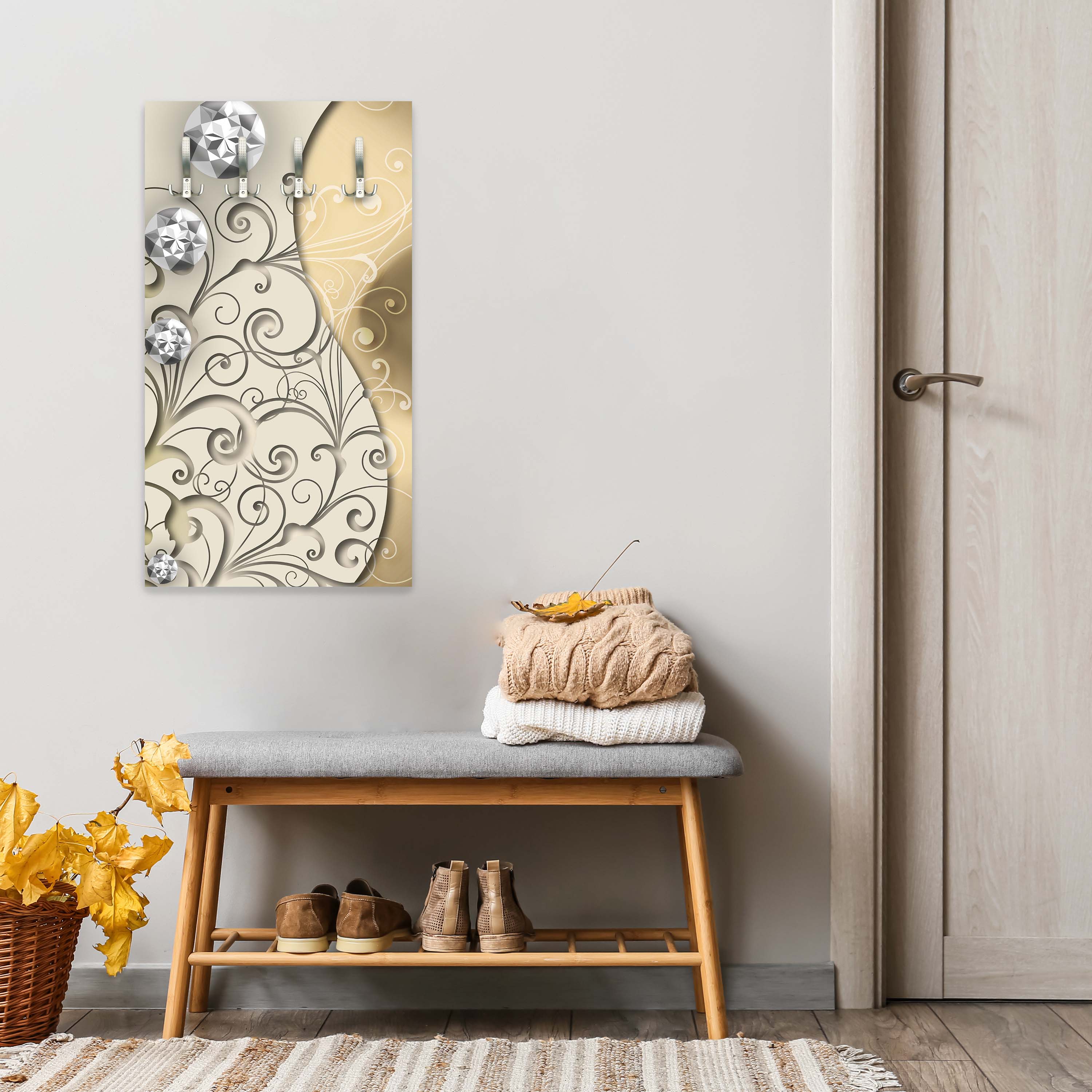 Garderobe elegante Diamanten abstrakt M0528 entdecken - Bild 5 Garderobe elegante Diamanten abstrakt M0528 entdecken - Bild 5