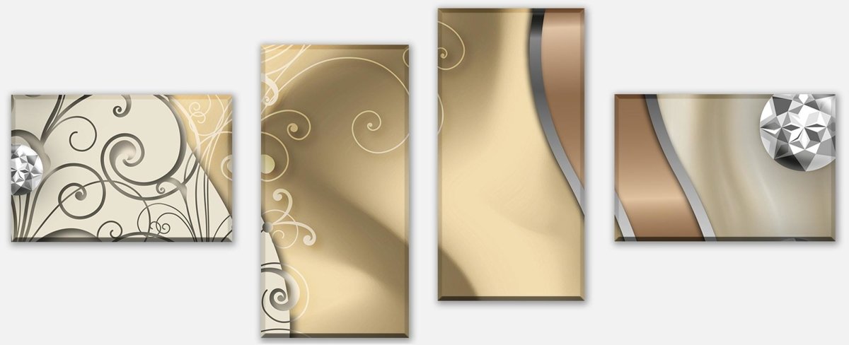 Leinwandbild Mehrteiler elegante Diamanten abstrakt M0528 Leinwandbild Mehrteiler elegante Diamanten abstrakt M0528