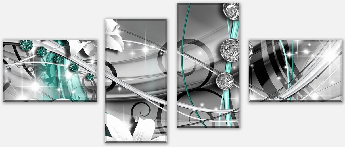 Leinwandbild Mehrteiler Diamant Lilie grün M0532 Leinwandbild Mehrteiler Diamant Lilie grün M0532