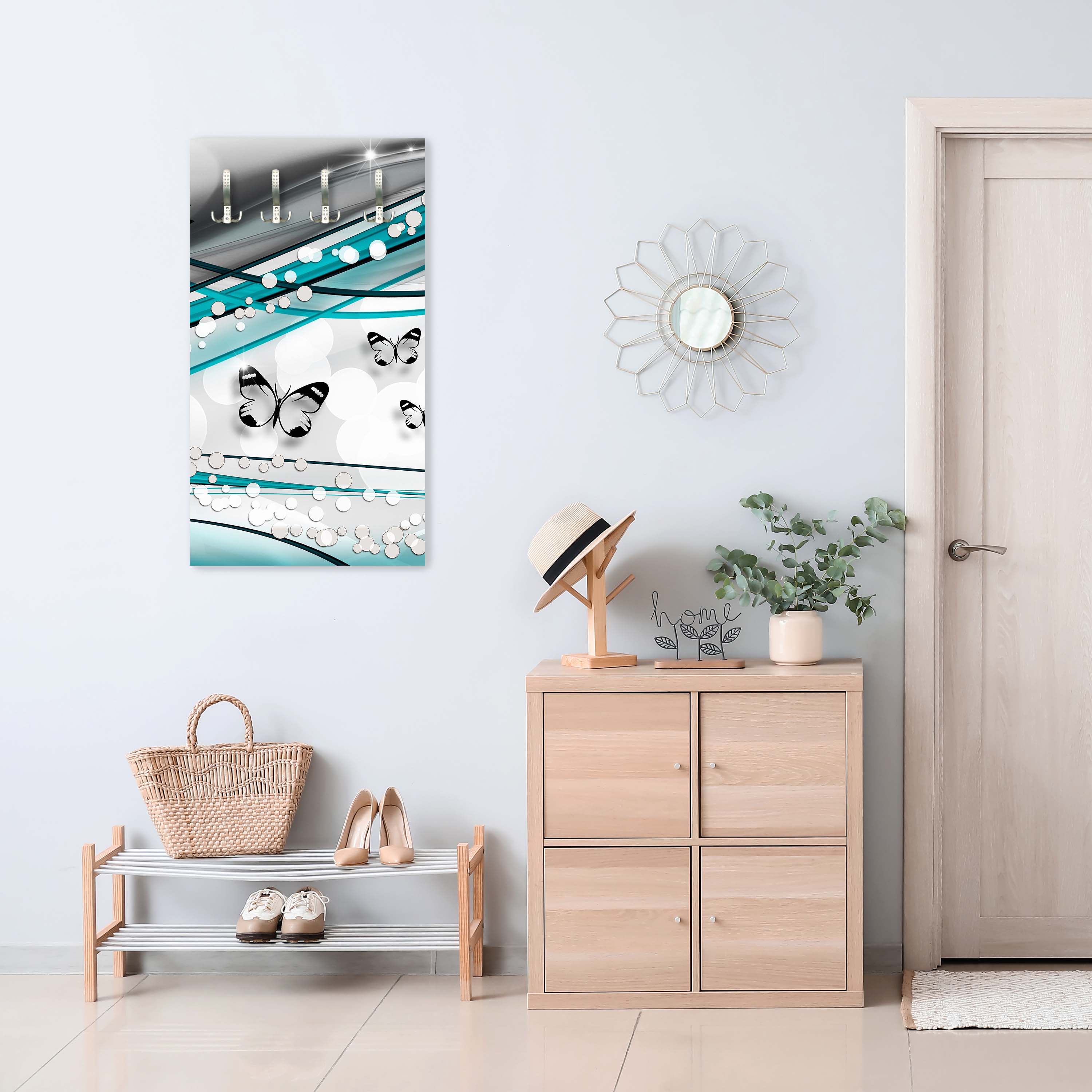 Garderobe Schmetterling Ranken Grün M0535 entdecken - Bild 5 Garderobe Schmetterling Ranken Grün M0535 entdecken - Bild 5