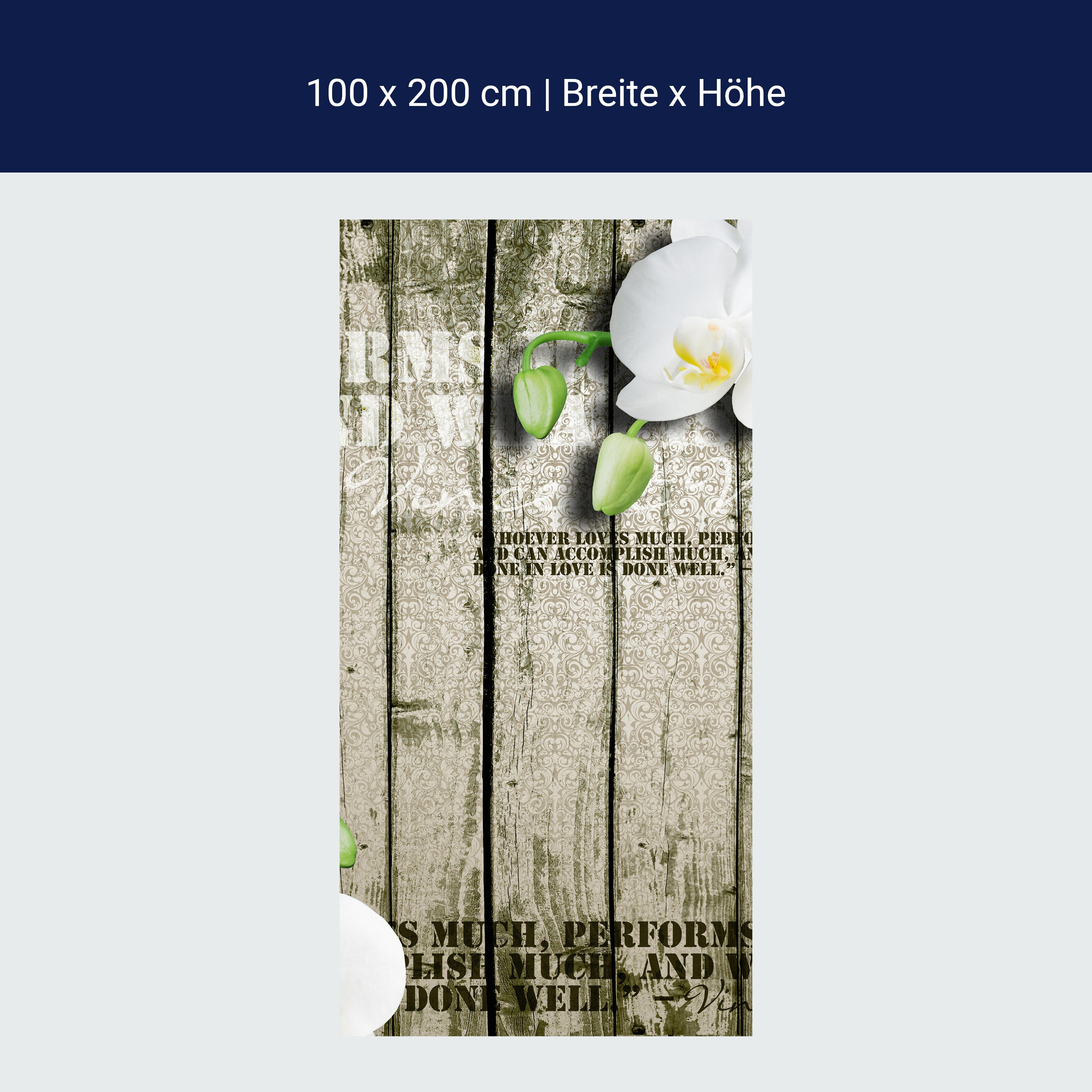 Duschwand Holz Zaun weiße Orchidee M0539 Duschwand Holz Zaun weiße Orchidee M0539