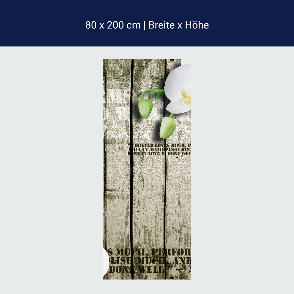 Duschwand Holz Zaun weiße Orchidee M0539 Duschwand Holz Zaun weiße Orchidee M0539