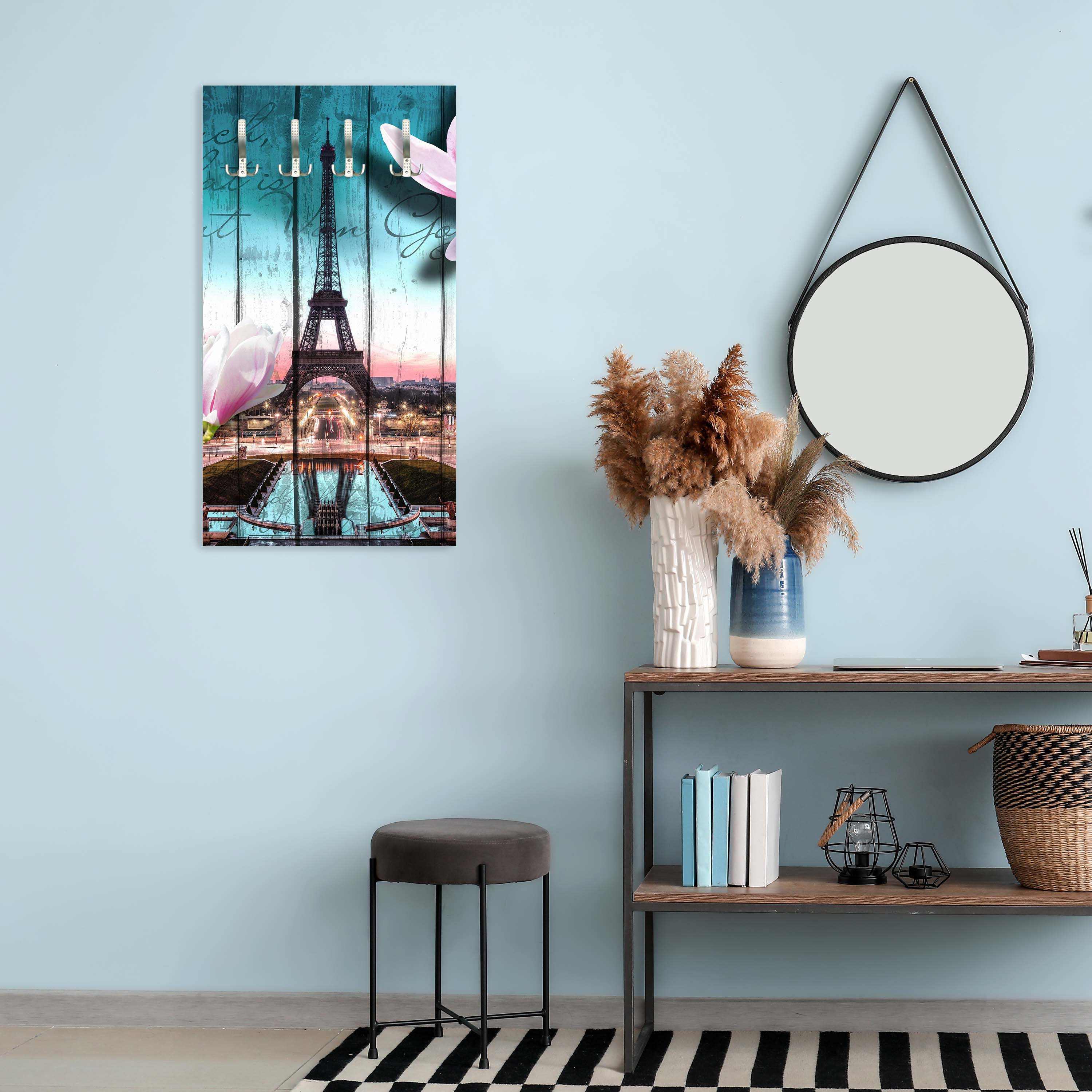 Garderobe Holz Blüten Paris Eiffelturm M0543 entdecken - Bild 5 Garderobe Holz Blüten Paris Eiffelturm M0543 entdecken - Bild 5