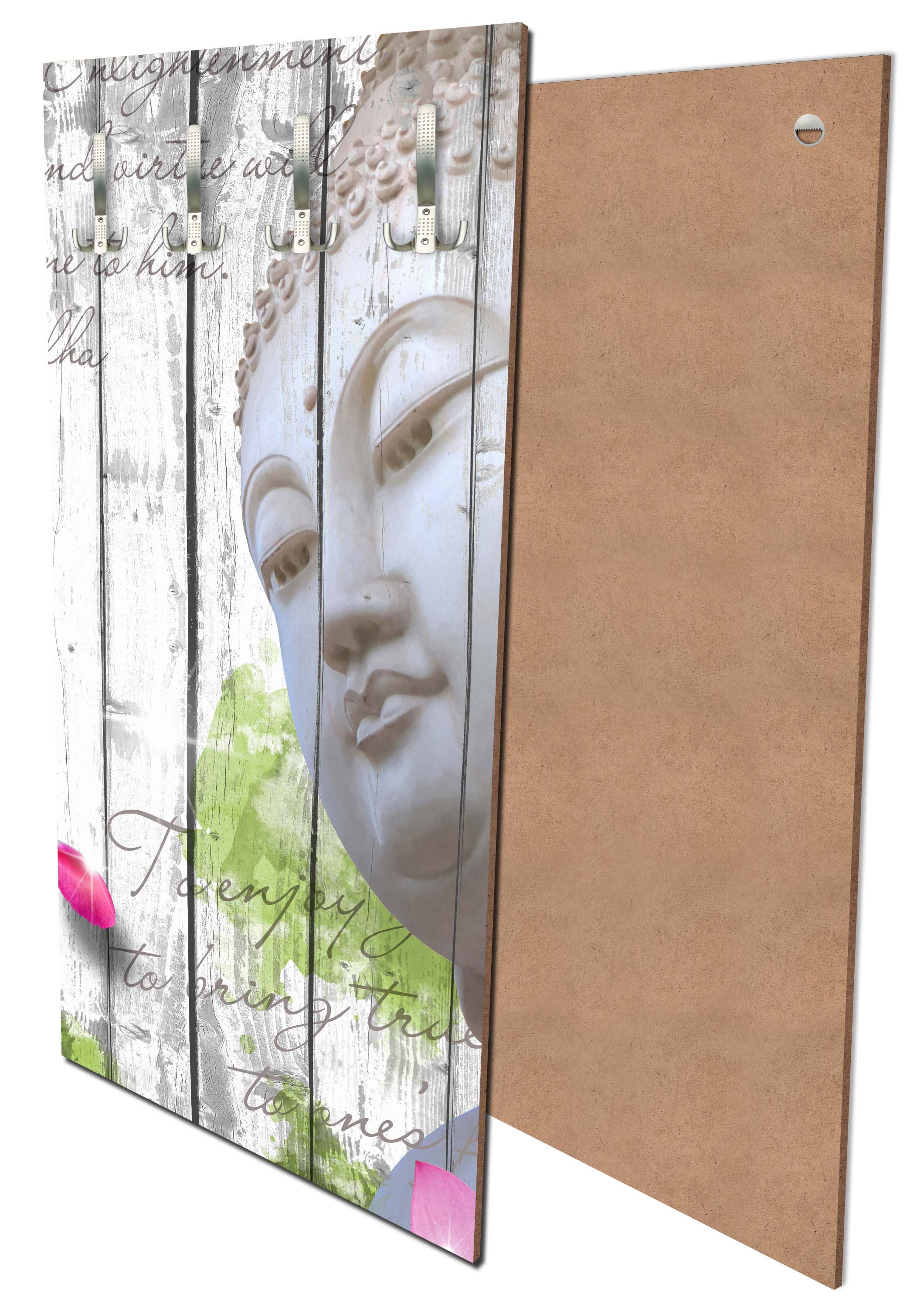 Garderobe Holz Blüten Buddha M0544 entdecken - Bild 1