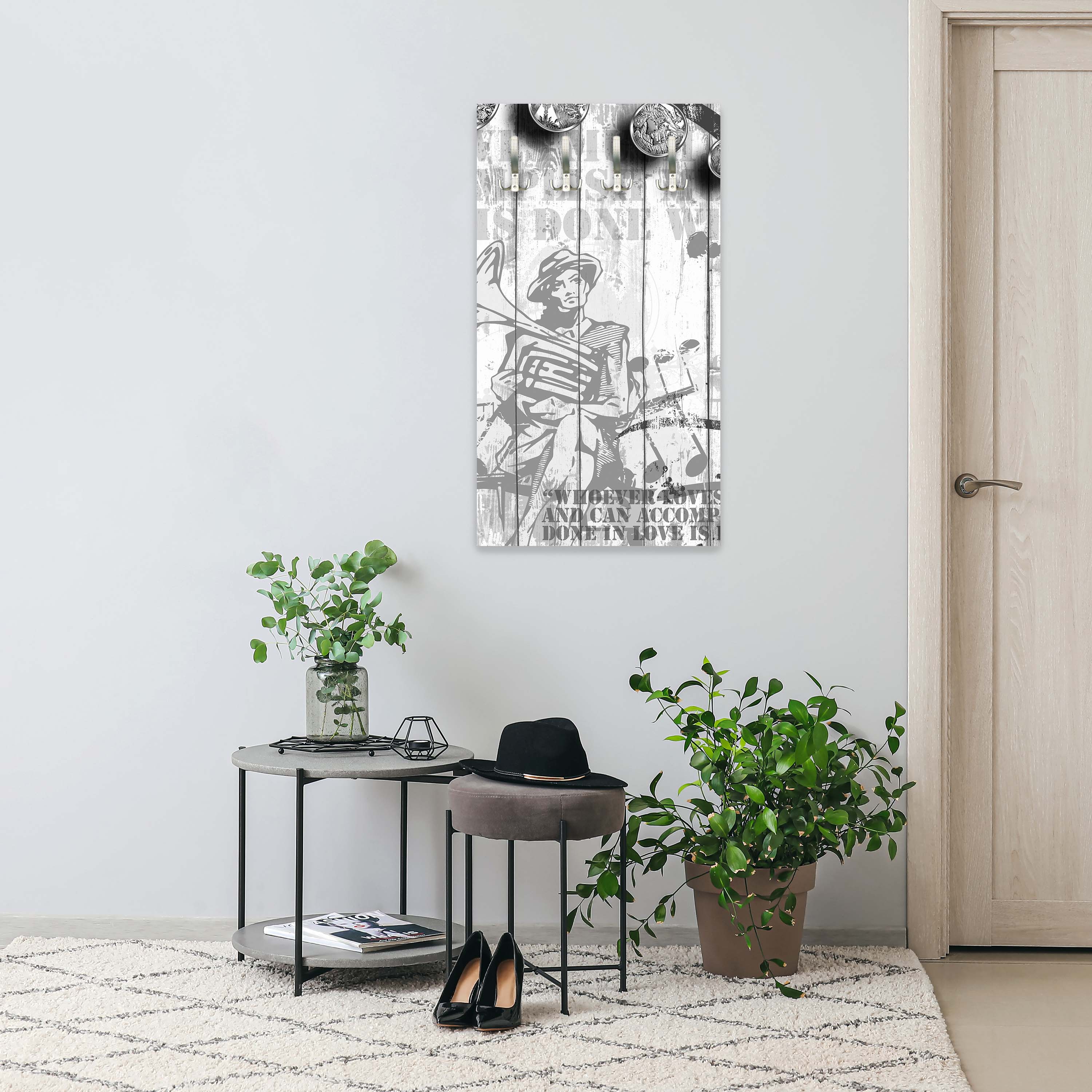 Garderobe Musik Style Blüten Rosa M0547 entdecken - Bild 2 Garderobe Musik Style Blüten Rosa M0547 entdecken - Bild 2