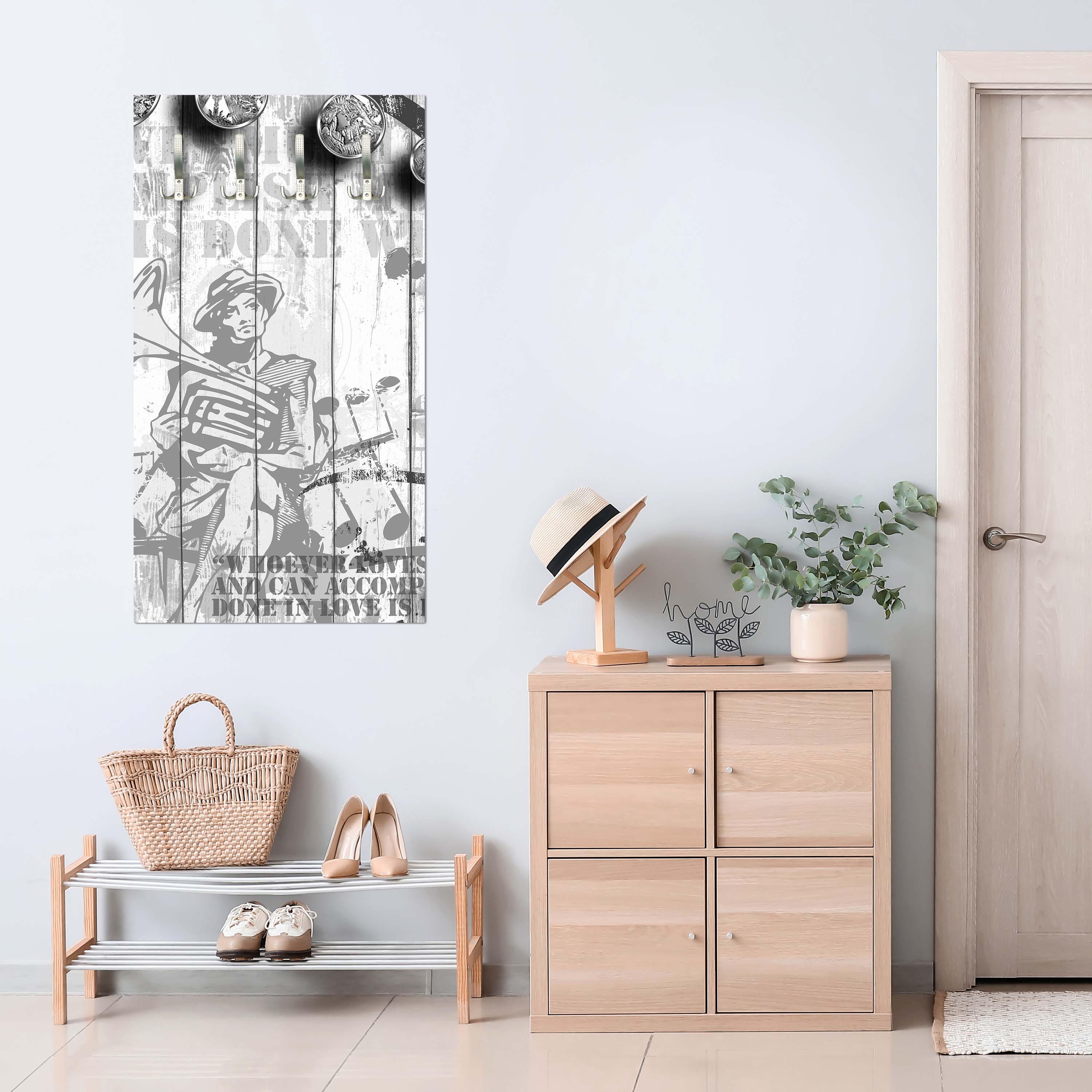 Garderobe Musik Style Blüten Rosa M0547 entdecken - Bild 3 Garderobe Musik Style Blüten Rosa M0547 entdecken - Bild 3