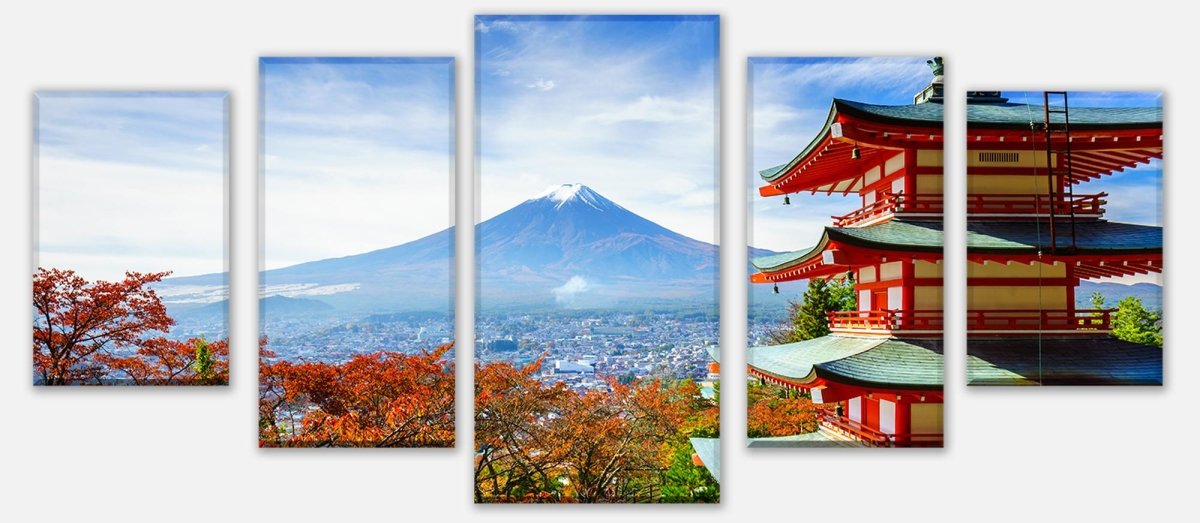 Leinwandbild Mehrteiler Mount Fuji-Chureito Pagoda M0552 entdecken - Bild 1