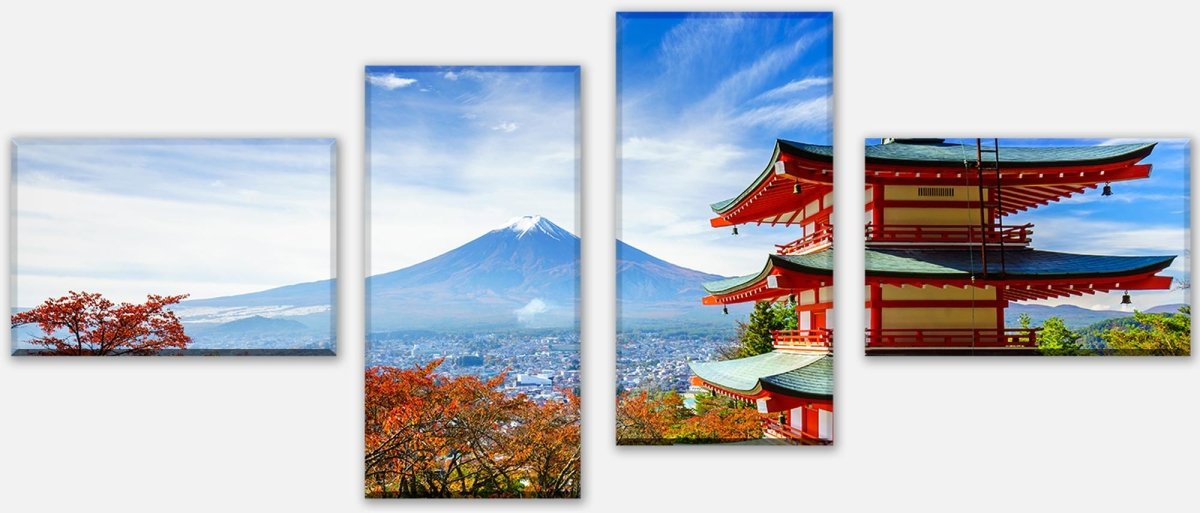 Leinwandbild Mehrteiler Mount Fuji-Chureito Pagoda M0552 Leinwandbild Mehrteiler Mount Fuji-Chureito Pagoda M0552