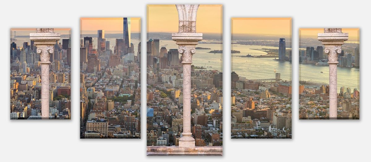 Leinwandbild Mehrteiler Spalten balkon mit aussicht auf Manhattan M0575 entdecken - Bild 1 Leinwandbild Mehrteiler Spalten balkon mit aussicht auf Manhattan M0575 entdecken - Bild 1