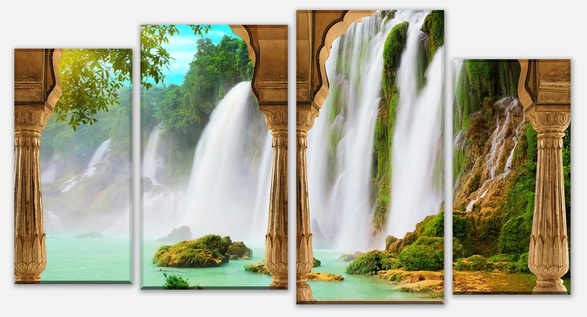 Leinwandbild Mehrteiler Säulen - tropischer Wasserfall M0596 Leinwandbild Mehrteiler Säulen - tropischer Wasserfall M0596