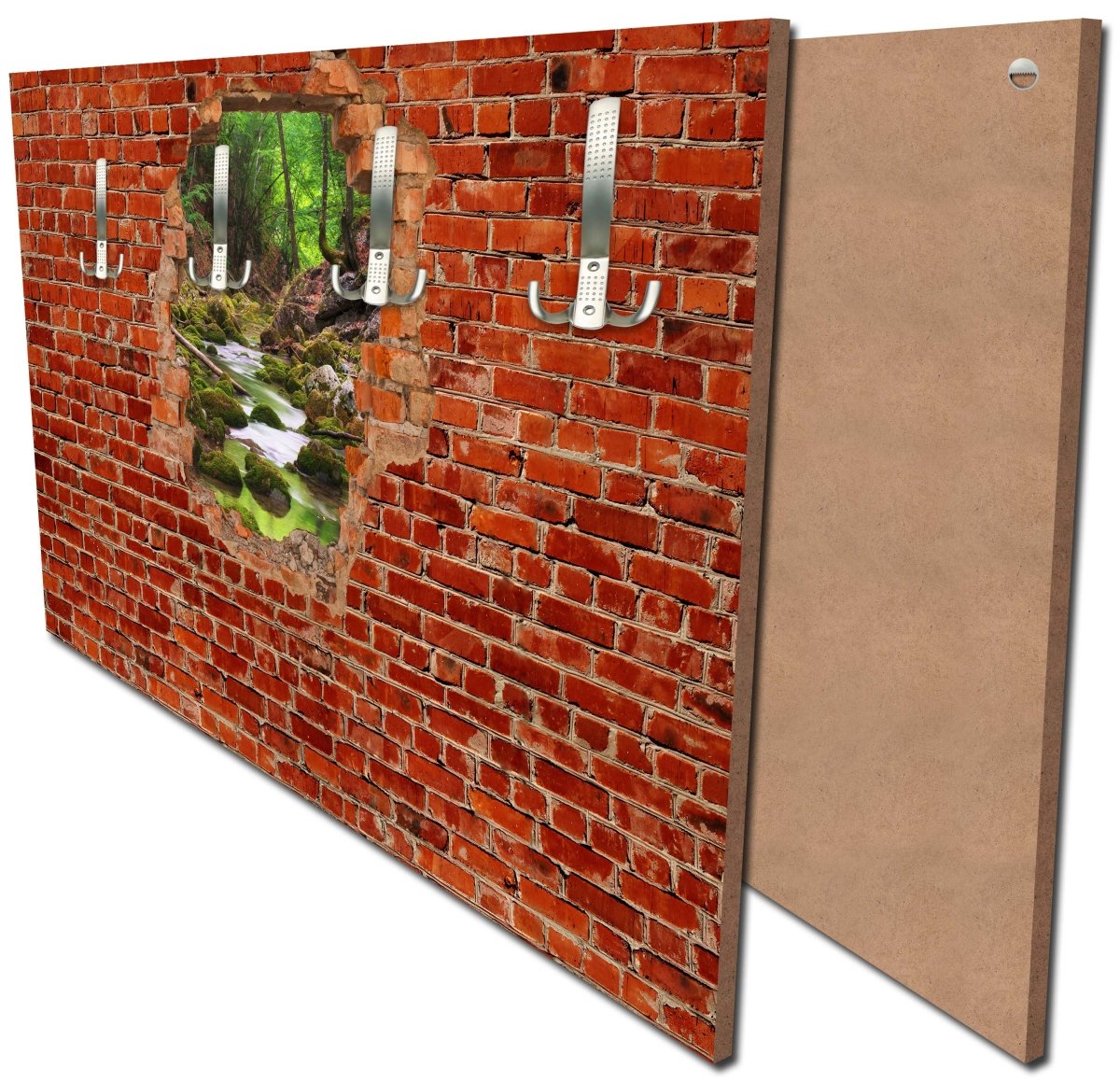 Garderobe Fluss im Wald - Roter Backstein M0617 Garderobe Fluss im Wald - Roter Backstein M0617
