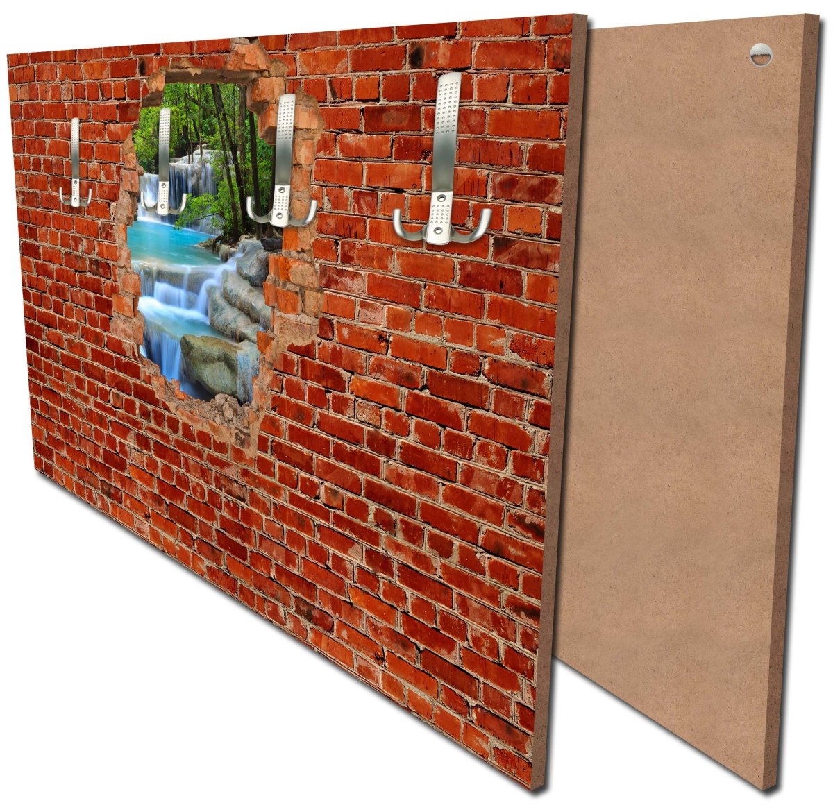 Garderobe Wasserfall im Wald - Roter Backstein M0618 Garderobe Wasserfall im Wald - Roter Backstein M0618
